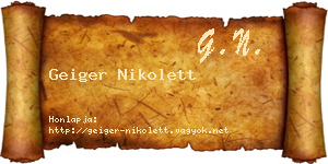 Geiger Nikolett névjegykártya